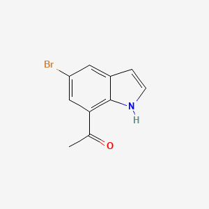 molecular formula C10H8BrNO B567767 1-(5-Bromo-1H-indol-7-YL)ethanone CAS No. 1253789-74-0
