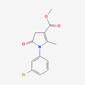 molecular formula C13H12BrNO3 B5677691 methyl 1-(3-bromophenyl)-5-methyl-2-oxo-3H-pyrrole-4-carboxylate 