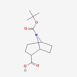 molecular formula C13H21NO4 B567778 8-Boc-8-氮杂双环[3.2.1]辛烷-2-羧酸 CAS No. 1366053-52-2