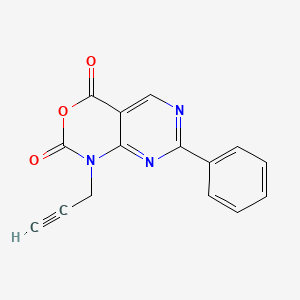 molecular formula C15H9N3O3 B567780 7-Phenyl-1-(prop-2-ynyl)-1H-pyrimido[4,5-D][1,3]oxazine-2,4-dione CAS No. 1253790-88-3