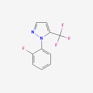 molecular formula C10H6F4N2 B567781 1-(2-fluorophenyl)-5-(trifluoromethyl)-1H-pyrazole CAS No. 1269292-93-4