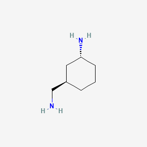 molecular formula C7H16N2 B567783 rac-(1R,3R)-3-(aminomethyl)cyclohexan-1-amine CAS No. 1206798-47-1