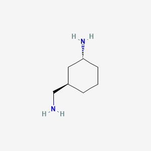 molecular formula C7H16N2 B567783 (1R,3R)-3-(Aminomethyl)cyclohexan-1-amine CAS No. 1206798-47-1