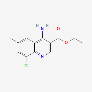 molecular formula C13H13ClN2O2 B567784 Ethyl 4-amino-8-chloro-6-methylquinoline-3-carboxylate CAS No. 1242260-85-0
