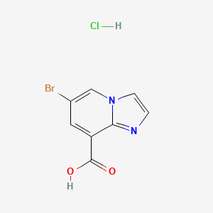 molecular formula C8H6BrClN2O2 B567787 6-溴咪唑并[1,2-a]吡啶-8-甲酸盐酸盐 CAS No. 1260656-47-0