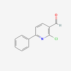 molecular formula C12H8ClNO B567788 2-Chloro-6-phenylpyridine-3-carbaldehyde CAS No. 1227596-08-8