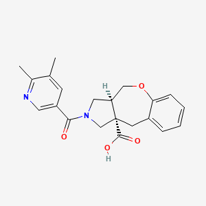 molecular formula C21H22N2O4 B5677882 (3aS,10aS)-2-(5,6-dimethylpyridine-3-carbonyl)-3,3a,4,10-tetrahydro-1H-[1]benzoxepino[3,4-c]pyrrole-10a-carboxylic acid 