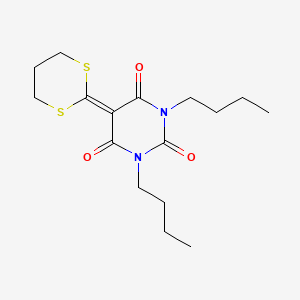 molecular formula C16H24N2O3S2 B567790 1,3-Dibutyl-5-[1,3]dithian-2-ylidene-pyrimidine-2,4,6-trione CAS No. 1313712-22-9