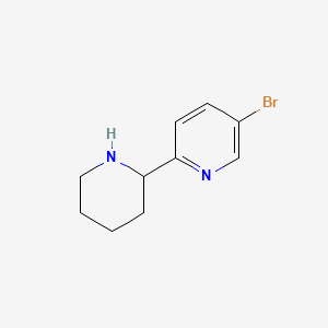 molecular formula C10H13BrN2 B567791 5-Bromo-2-(piperidin-2-yl)pyridine CAS No. 1270356-25-6
