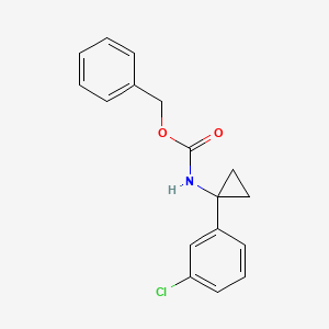 molecular formula C17H16ClNO2 B567793 Benzyl (1-(3-chlorophenyl)cyclopropyl)carbamate CAS No. 1255574-39-0
