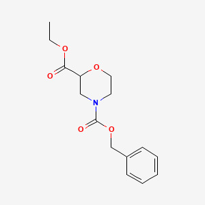 molecular formula C15H19NO5 B567794 Ethyl N-Cbz-morpholine-2-carboxylate CAS No. 1226776-83-5