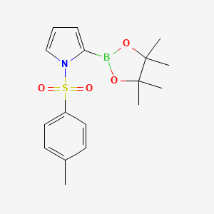 molecular formula C17H22BNO4S B567798 2-(4,4,5,5-Tetramethyl-1,3,2-dioxaborolan-2-yl)-1-tosyl-1H-pyrrole CAS No. 1218790-43-2