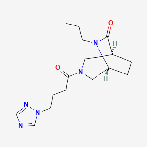 molecular formula C16H25N5O2 B5677987 (1S,5R)-6-propyl-3-[4-(1,2,4-triazol-1-yl)butanoyl]-3,6-diazabicyclo[3.2.2]nonan-7-one 