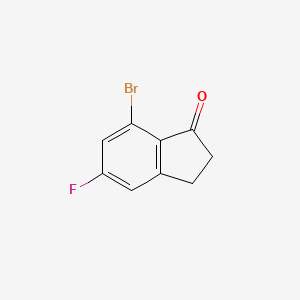 molecular formula C9H6BrFO B567800 7-Bromo-5-fluoro-1-indanone CAS No. 1260016-95-2
