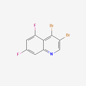 molecular formula C9H3Br2F2N B567802 3,4-Dibromo-5,7-difluoroquinoline CAS No. 1209722-56-4