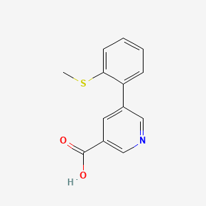 molecular formula C13H11NO2S B567808 5-(2-(甲硫基)苯基)烟酸 CAS No. 1261964-02-6