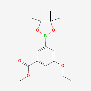 molecular formula C16H23BO5 B567809 Methyl 3-ethoxy-5-(4,4,5,5-tetramethyl-1,3,2-dioxaborolan-2-yl)benzoate CAS No. 1218789-54-8