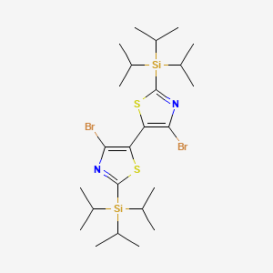molecular formula C24H42Br2N2S2Si2 B567813 4,4'-Dibromo-2,2'-bis(triisopropylsilyl)-5,5'-bithiazole CAS No. 1223559-98-5