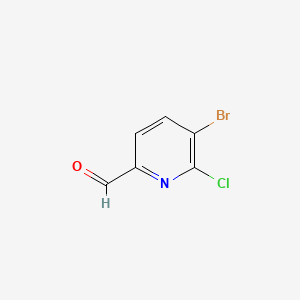 molecular formula C6H3BrClNO B567817 5-Bromo-6-chloropicolinaldehyde CAS No. 1227583-91-6