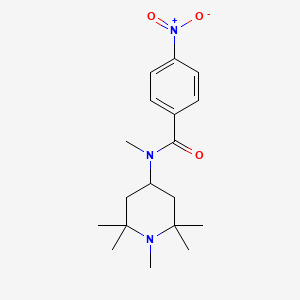 molecular formula C18H27N3O3 B5678200 N-methyl-4-nitro-N-(1,2,2,6,6-pentamethylpiperidin-4-yl)benzamide 