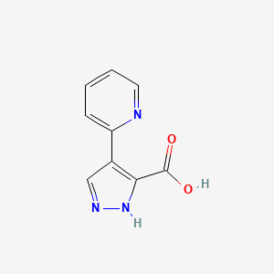 molecular formula C9H7N3O2 B567823 4-(Pyridin-2-yl)-1H-pyrazole-3-carboxylic acid CAS No. 1260765-26-1