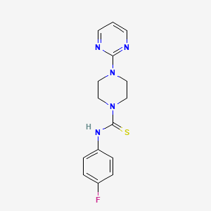 molecular formula C15H16FN5S B5678268 N~1~-(4-FLUOROPHENYL)-4-(2-PYRIMIDINYL)TETRAHYDRO-1(2H)-PYRAZINECARBOTHIOAMIDE 