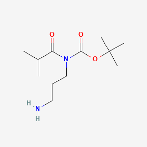 molecular formula C12H22N2O3 B567831 tert-Butyl (3-aminopropyl)(methacryloyl)carbamate CAS No. 1373253-18-9