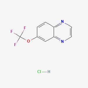 molecular formula C9H6ClF3N2O B567836 6-(Trifluoromethoxy)quinoxaline hydrochloride CAS No. 1215206-23-7