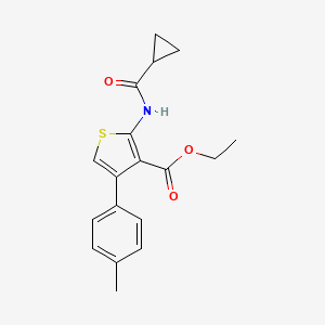 molecular formula C18H19NO3S B5678448 Ethyl 2-[(cyclopropylcarbonyl)amino]-4-(4-methylphenyl)thiophene-3-carboxylate 