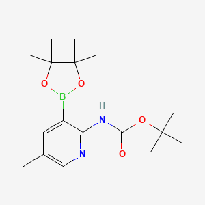 molecular formula C17H27BN2O4 B567847 tert-Butyl (5-methyl-3-(4,4,5,5-tetramethyl-1,3,2-dioxaborolan-2-yl)pyridin-2-yl)carbamate CAS No. 1310404-52-4