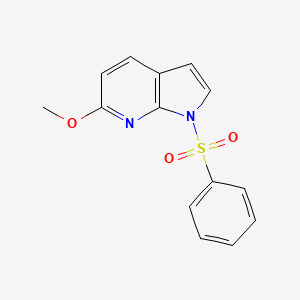 molecular formula C14H12N2O3S B567851 1-(Phenylsulfonyl)-6-methoxy-7-azaindole CAS No. 1227268-64-5