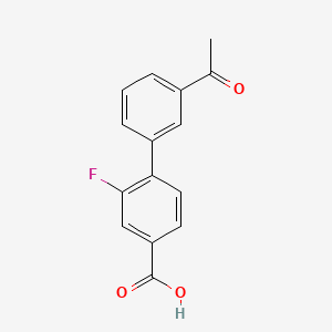 molecular formula C15H11FO3 B567857 4-(3-Acetylphenyl)-3-fluorobenzoic acid CAS No. 1262005-81-1