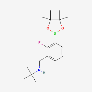 N-(2-Fluoro-3-(4,4,5,5-tetramethyl-1,3,2-dioxaborolan-2-yl)benzyl)-2-methylpropan-2-amine