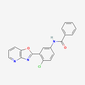 molecular formula C19H12ClN3O2 B5678604 N-(4-Chloro-3-{[1,3]oxazolo[4,5-B]pyridin-2-YL}phenyl)benzamide 
