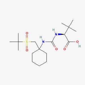 molecular formula C18H34N2O5S B567865 (S)-2-(3-(1-(tert-butylsulfonylmethyl)cyclohexyl)ureido)-3,3-dimethylbutanoic acid CAS No. 1208245-85-5