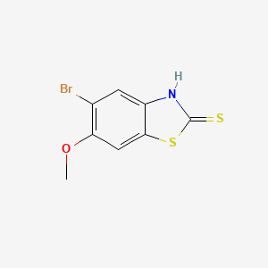 molecular formula C8H6BrNOS2 B567867 5-Bromo-6-methoxybenzo[d]thiazole-2-thiol CAS No. 1215205-85-8