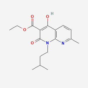 molecular formula C17H22N2O4 B567869 Ethyl 4-hydroxy-1-isopentyl-7-methyl-2-oxo-1,2-dihydro-1,8-naphthyridine-3-carboxylate CAS No. 1253791-40-0