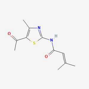 molecular formula C11H14N2O2S B5678698 N-(5-acetyl-4-methyl-1,3-thiazol-2-yl)-3-methyl-2-butenamide 
