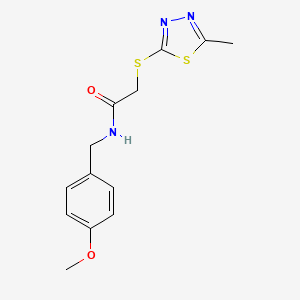 molecular formula C13H15N3O2S2 B5678706 N-[(4-methoxyphenyl)methyl]-2-[(5-methyl-1,3,4-thiadiazol-2-yl)sulfanyl]acetamide 