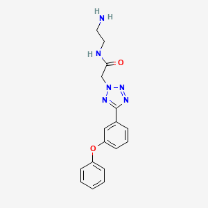 molecular formula C17H18N6O2 B567873 N-(2-Aminoethyl)-2-[5-(3-phenoxyphenyl)-2H-tetrazol-2-yl]acetamide CAS No. 1305320-68-6