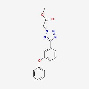 molecular formula C16H14N4O3 B567874 Methyl 2-[5-(3-Phenoxyphenyl)-2H-tetrazol-2-yl]acetate CAS No. 1305320-60-8