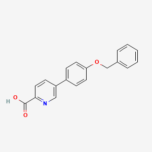 molecular formula C19H15NO3 B567882 5-(4-苯甲氧基苯基)吡啶-2-甲酸 CAS No. 1261991-96-1