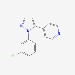 molecular formula C14H10ClN3 B567883 4-(1-(3-chlorophenyl)-1H-pyrazol-5-yl)pyridine CAS No. 1269293-19-7