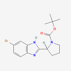 molecular formula C16H20BrN3O2 B567887 (S)-tert-butyl 2-(6-bromo-1H-benzo[d]imidazol-2-yl)pyrrolidine-1-carboxylate CAS No. 1208007-67-3