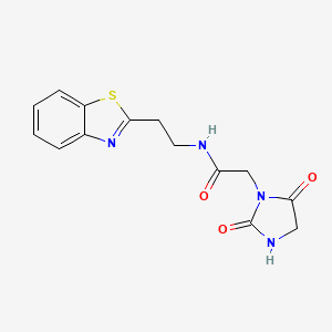 molecular formula C14H14N4O3S B5678884 N-[2-(1,3-benzothiazol-2-yl)ethyl]-2-(2,5-dioxo-1-imidazolidinyl)acetamide 