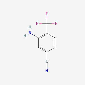 molecular formula C8H5F3N2 B567891 3-Amino-4-(trifluoromethyl)benzonitrile CAS No. 1220630-83-0