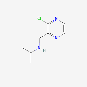 molecular formula C8H12ClN3 B567895 N-((3-Chloropyrazin-2-yl)methyl)propan-2-amine CAS No. 1289385-16-5