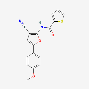 molecular formula C17H12N2O3S B5679012 N-[3-cyano-5-(4-methoxyphenyl)furan-2-yl]thiophene-2-carboxamide 