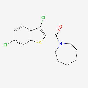 molecular formula C15H15Cl2NOS B5679022 Azepan-1-yl-(3,6-dichloro-1-benzothiophen-2-yl)methanone 
