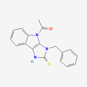 molecular formula C18H15N3OS B5679125 1-[3-BENZYL-2-THIOXO-2,3-DIHYDROIMIDAZO[4,5-B]INDOL-4(1H)-YL]-1-ETHANONE 